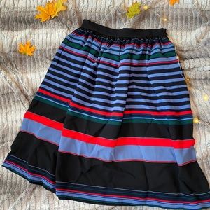 Zara Striped A-Line Skirt